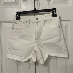 Madewell High Rise Denim Shorts 24 White